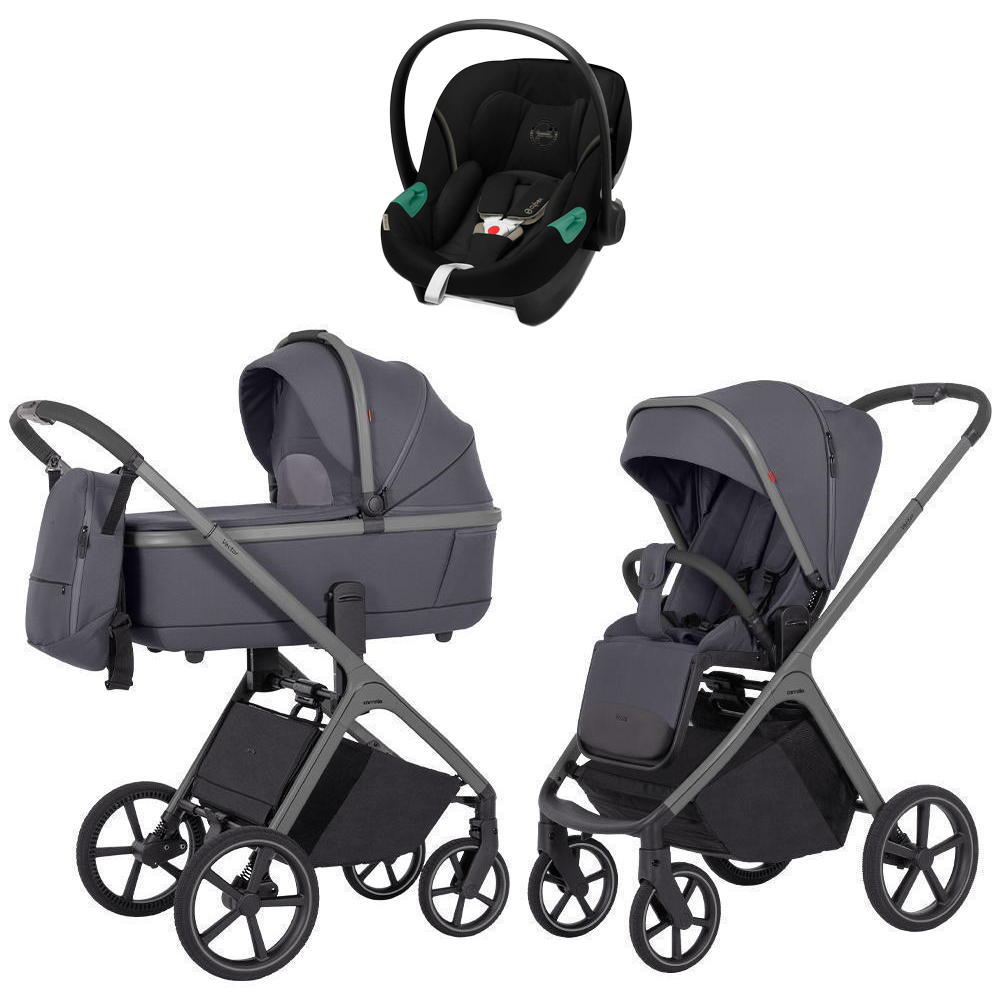 Коляска Carrello Vector CRL-6550 и автокресло Cybex Aton S2 Moon Black 3 в 1 Landscape Grey