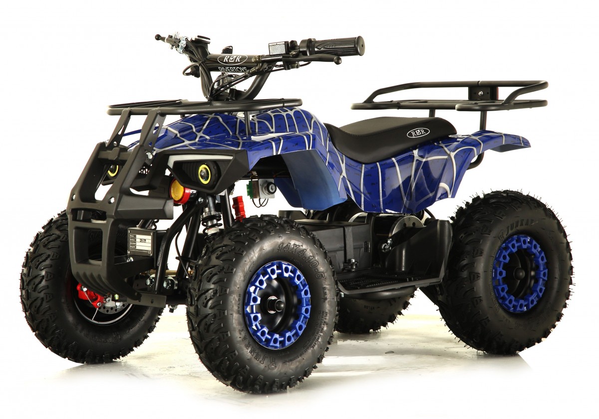 Детский электроквадроцикл RiverToys TIKI LUX синий спайдер