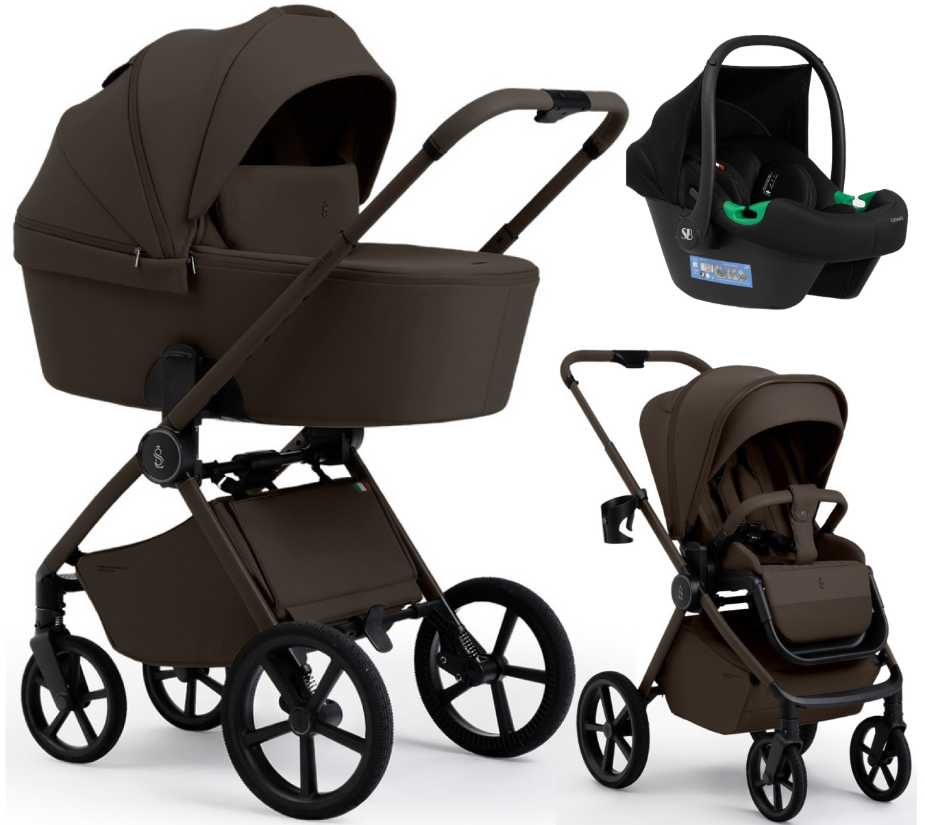 Коляска 3 в 1 Sweet Baby SBL Elegante Pro + автокресло Elegante Plus Dark Beige