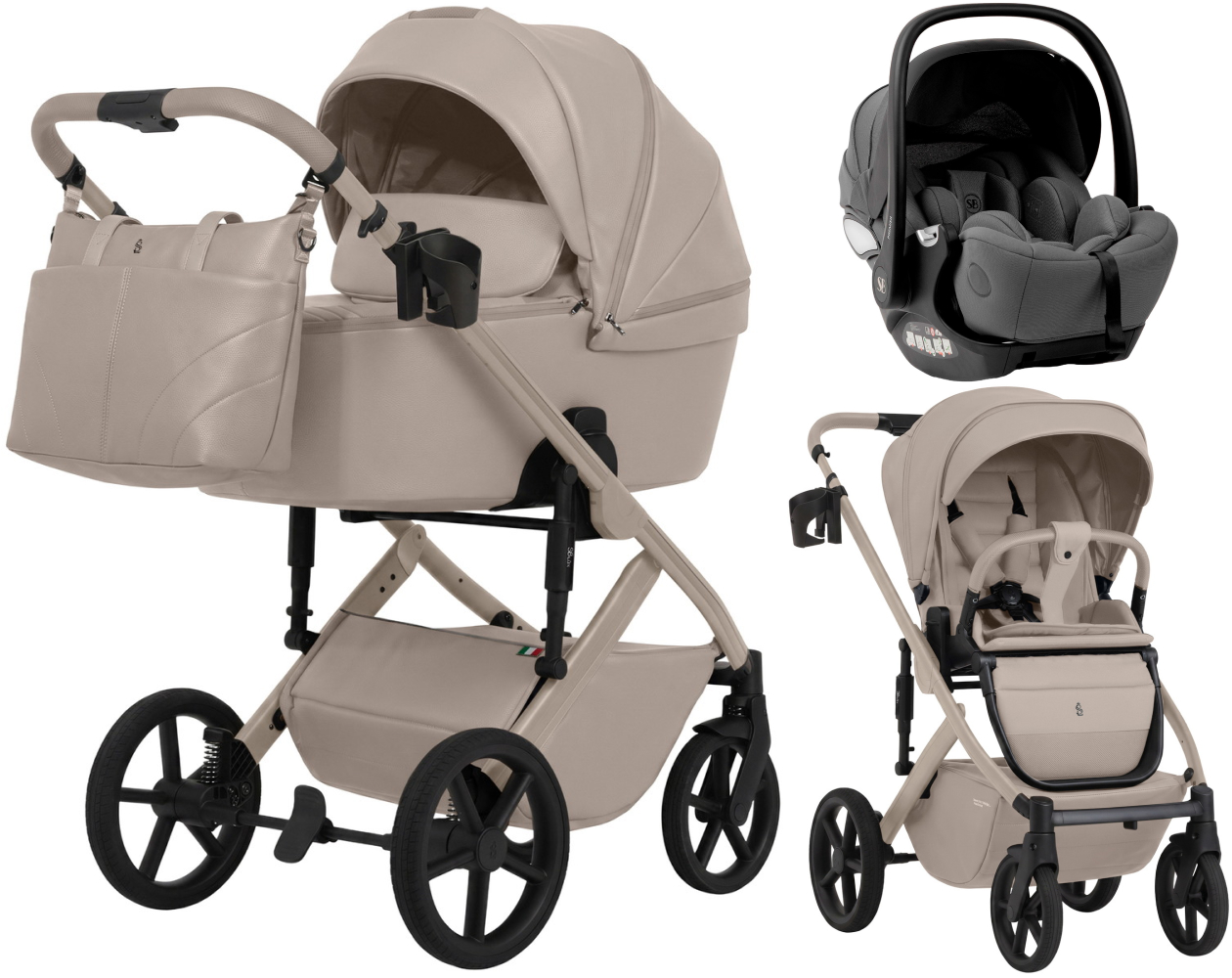 Коляска 3 в 1 Sweet Baby SBL Dolce L и автокресло Premier Grey Cream