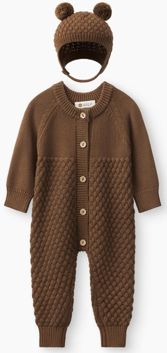 Комбинезон и шапочка Happy baby 88345-0 ЧЗ коричневый / brown 56