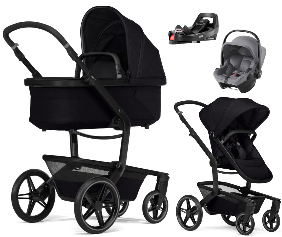 Детская коляска 4 в 1 Joolz Day 5 и автокресло Baby-Safe Core Frost Grey и база Vario Base 5Z без адаптеров Space Black