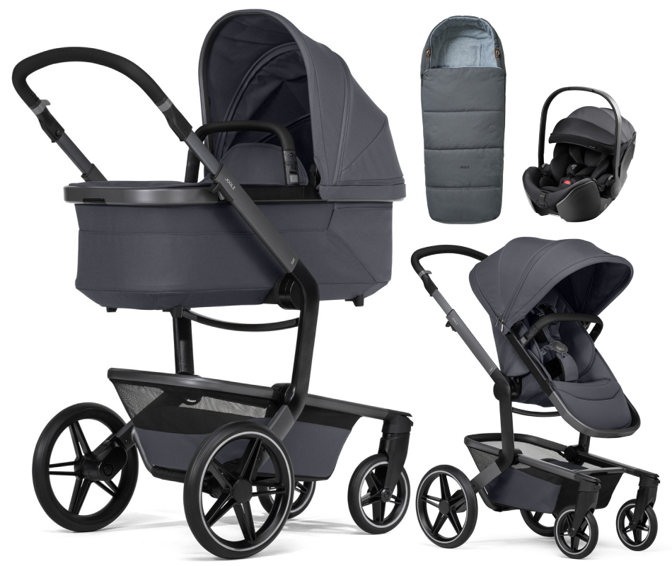 Детская коляска 3 в 1 Joolz Day 5 и автокресло Britax Roemer Baby-Safe Pro Style Carbon Black + конверт в подарок Stone grey