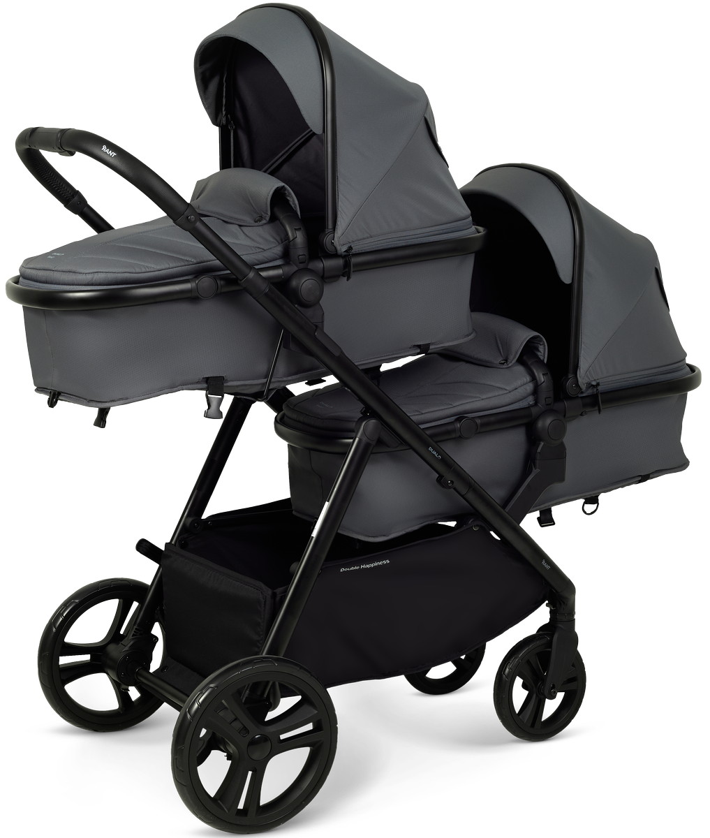 Детская коляска для двойни Rant Basic Dualo 2 в 1 RA168 Graphite