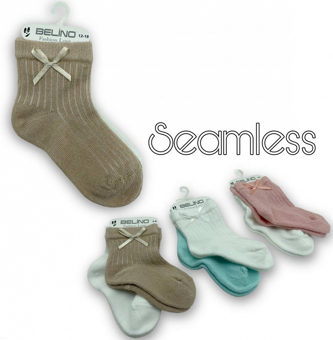 Носки Belino бесшовные с аксессуаром для девочки 2 пары 204000 J 10