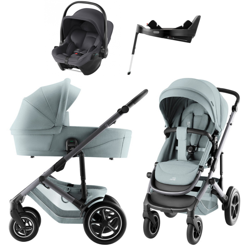 Коляска 4 в 1 Britax Roemer Smile 5Z Style и автокресло Baby-Safe Core Midnight Grey2 + Vario Base 5Z Harbor Blue