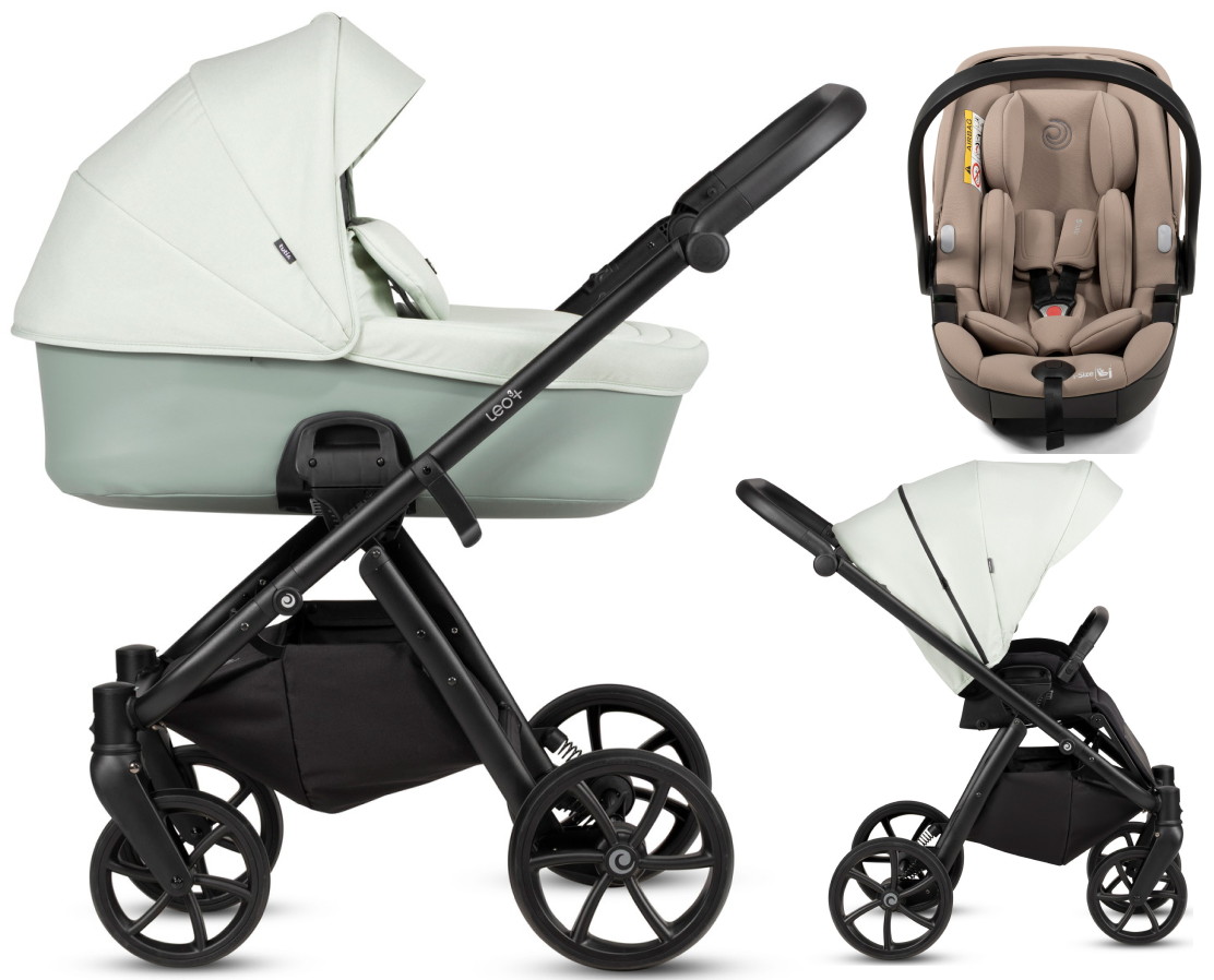Детская коляска Tutis Leo 3 Plus 3 в 1 с автокреслом Beno Beige 1582236 Mint