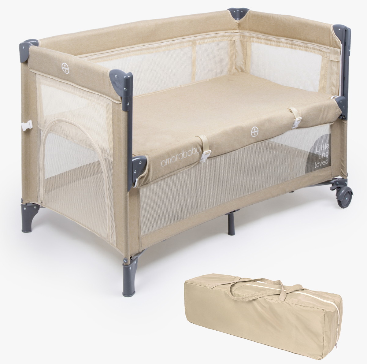 Манеж Amarobaby Transform прямоугольный Classic бежевый