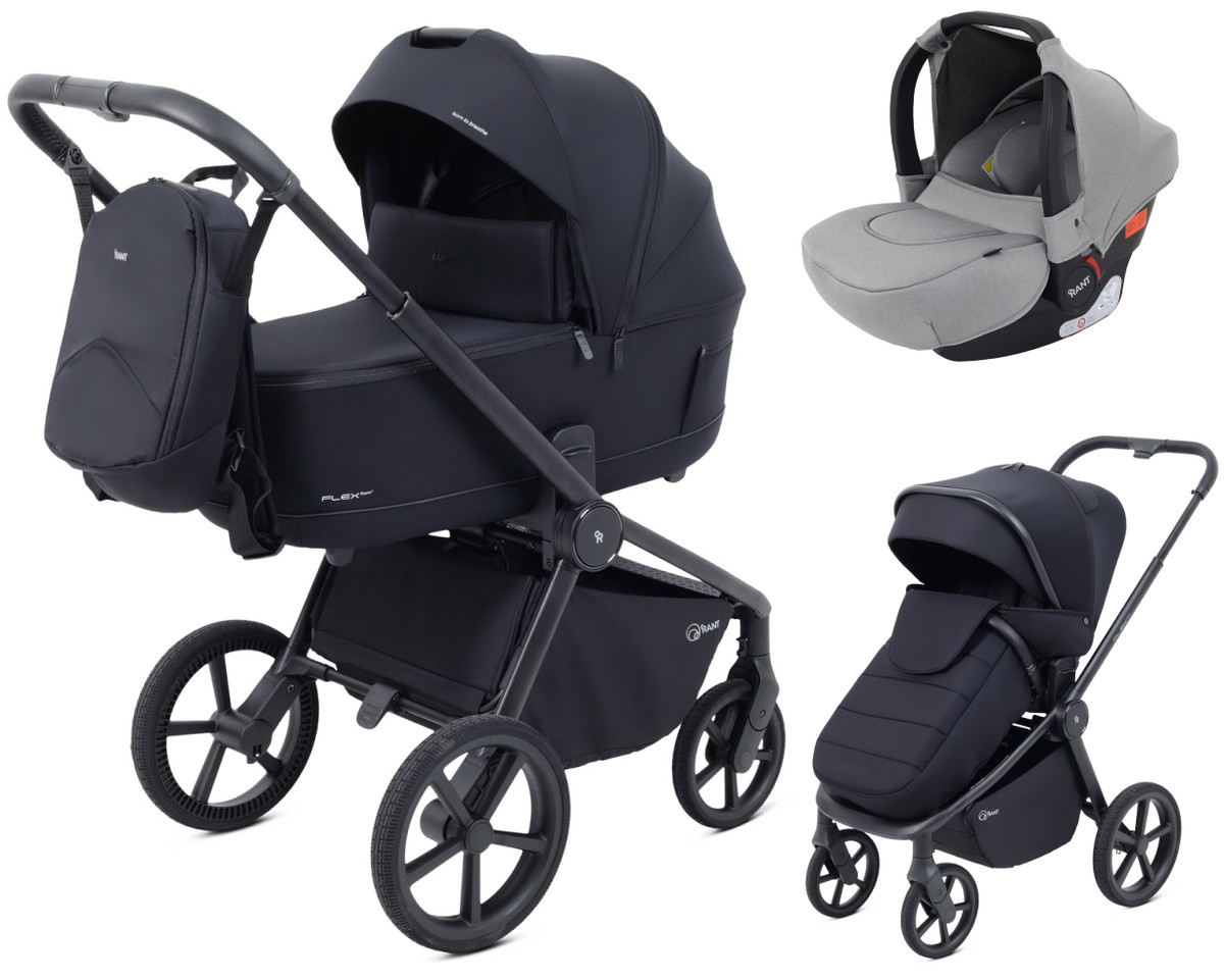 Детская коляска Rant Flex Therm Soft 3 в 1 с автокреслом Cruise Grey Midnight Black