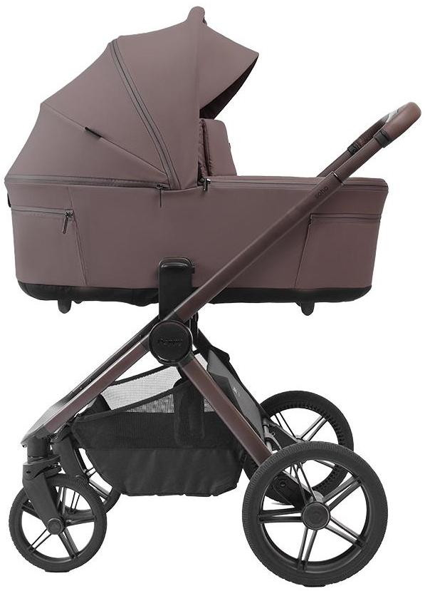 Детская коляска Peppy Soho 4 в 1 с автокреслом Verona Brown и базой Brown (коричневый), рама серо-бежевый