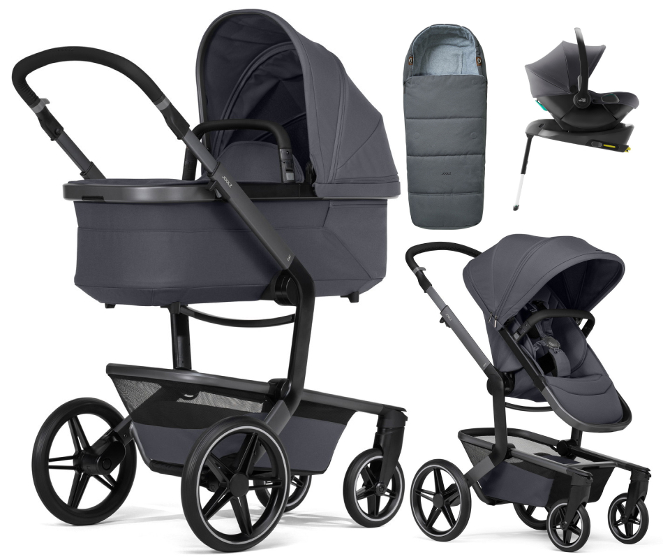 Детская коляска 4 в 1 Joolz Day 5 и автокресло Baby-Safe Core Midnight Grey и база Baby-Safe Core + конверт в подарок Stone grey