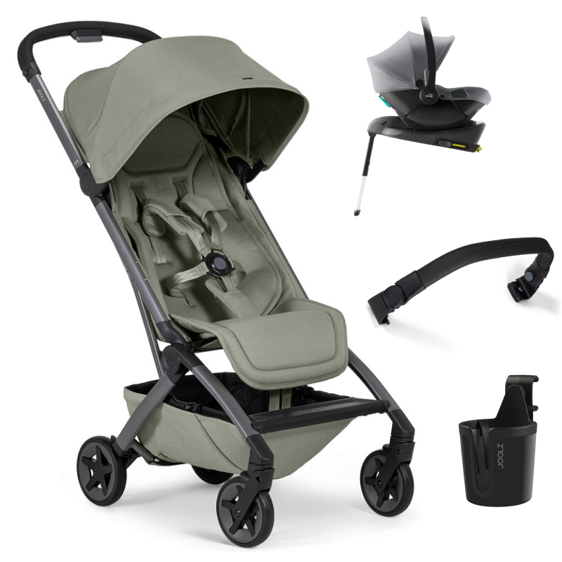 Прогулочная коляска Joolz Aer 2 SE и автокресло Baby-Safe Core Frost Grey и база Baby-Safe Core Sage green
