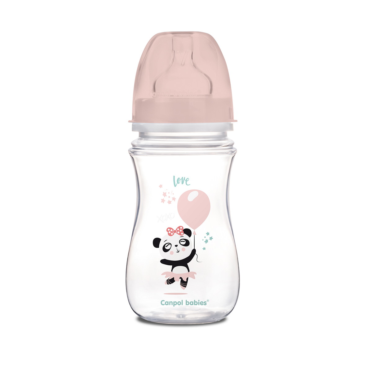 Бутылочка для кормления Canpol babies Exotic Animals c широким горлом 240 мл, 3+ мес, 35/221 розовый