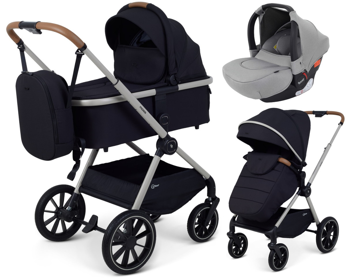 Детская коляска Rant Moss Prime 3 в 1 с автокреслом Cruise Grey Black