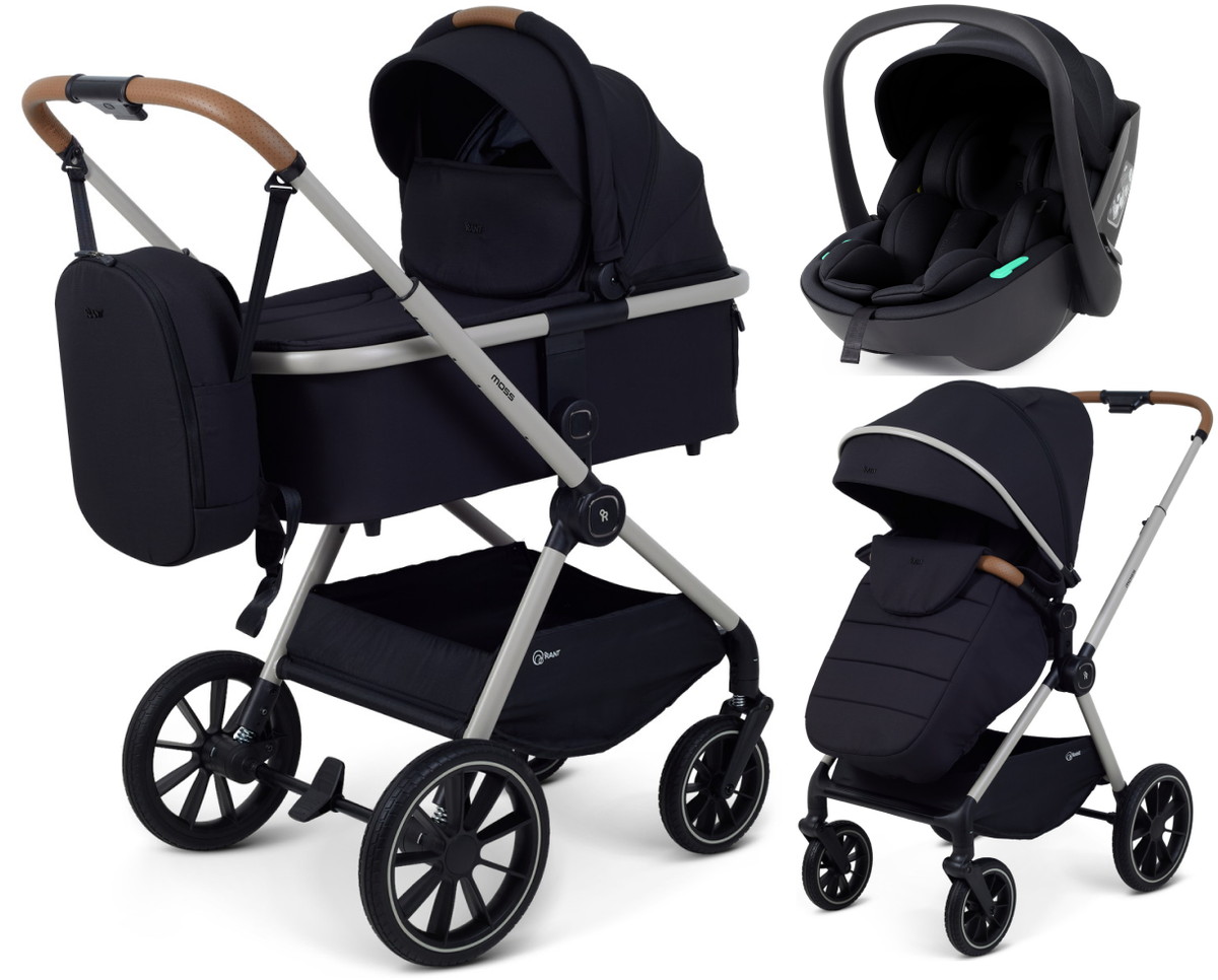 Детская коляска Rant Moss Prime 3 в 1 с автокреслом Miro Black Black