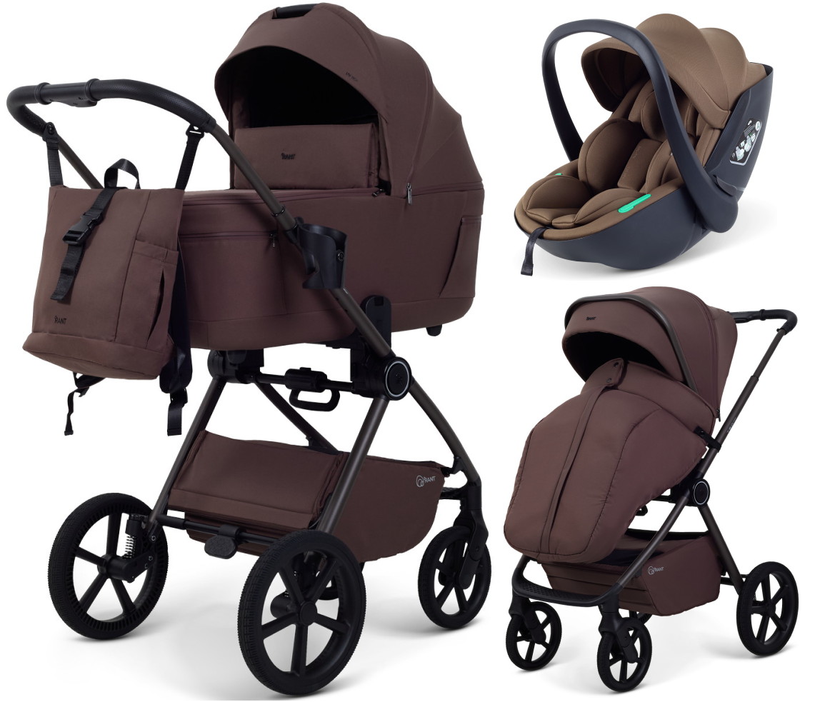Детская коляска Rant Teo Comfort 3 в 1 с автокреслом Miro Moca Marsala
