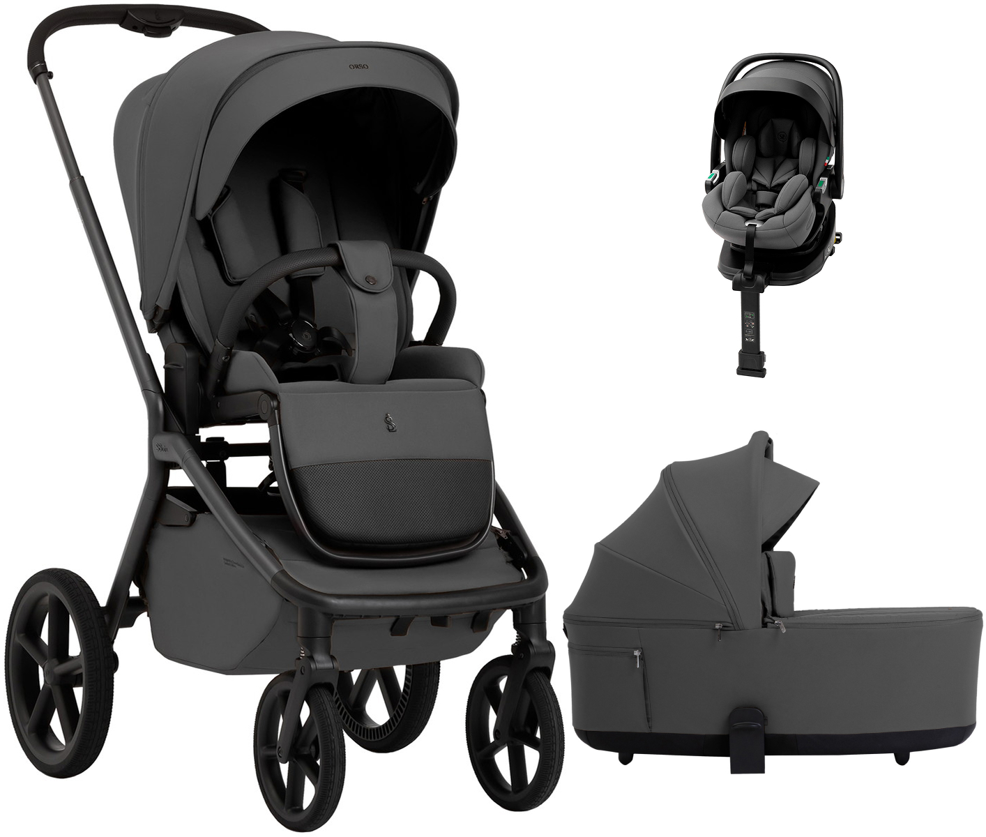 Коляска 4 в 1 Sweet Baby SBL Orso + автокресло Premier Plus Grey Dark Grey