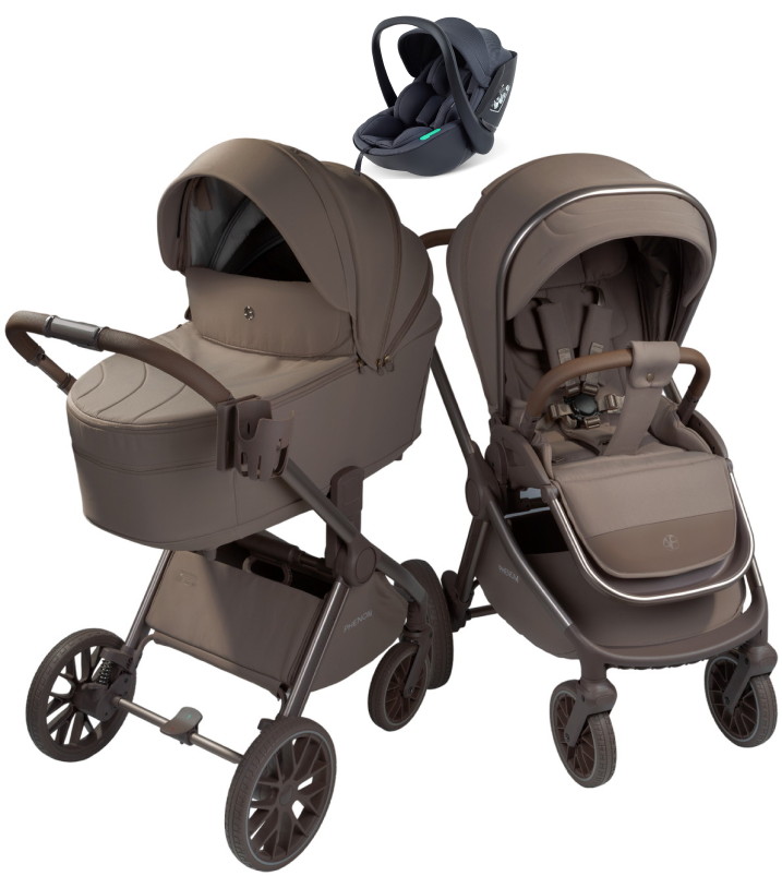Детская коляска AmaroBaby Phenom 3 в 1 с автокреслом Rant Miro Dark Grey бежевый