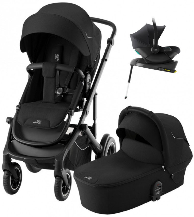 Коляска 4 в 1 Britax Roemer Smile 5Z и автокресло Baby-Safe Core Space Black + Vario Base 5Z Space Black