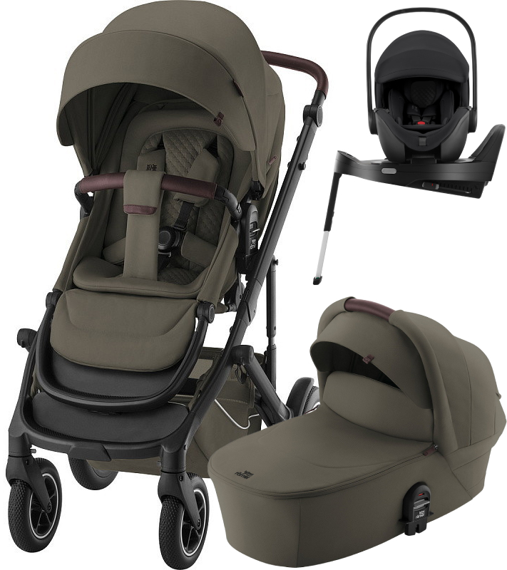 Коляска 4 в 1 Britax Roemer Smile 5Z LUX и автокресло Baby-Safe PRO LUX Onyx Black + Vario Base 5Z Urban Olive