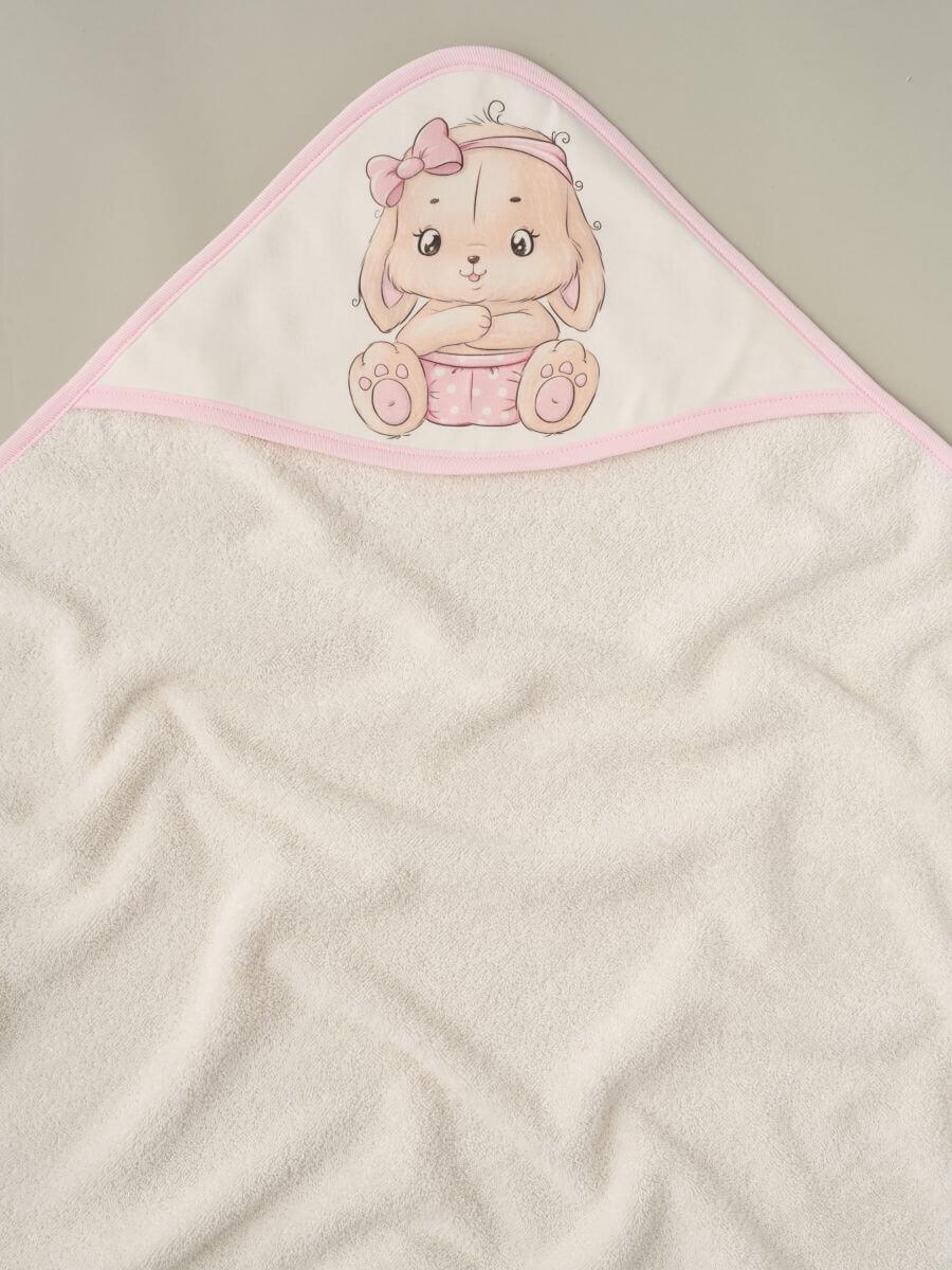 Пелёнка с уголком Little Star Зайка Лапочка 100х100 61651 (ЧЗ-мз) крем махра/крем