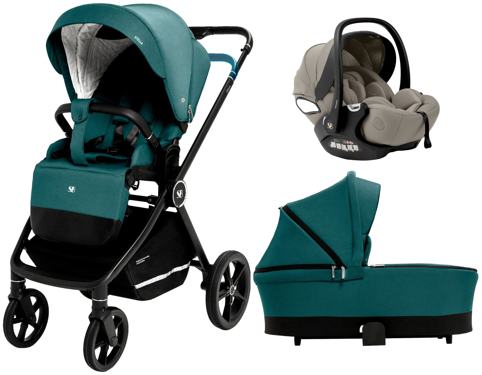Коляска 3 в 1 Sweet Baby Stella + автокресло Premier Begie Green