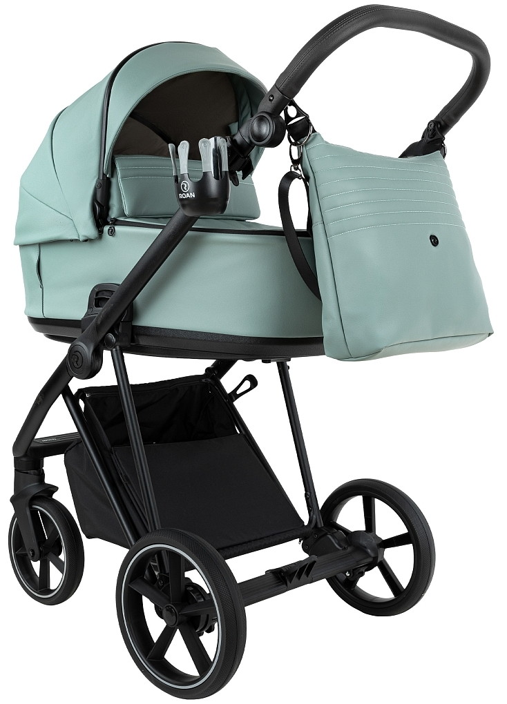 Детская коляска Roan Sol Vintage Leather 2.0 2 в 1 SL/13/L Misti Mint/Grey/руч. Серый