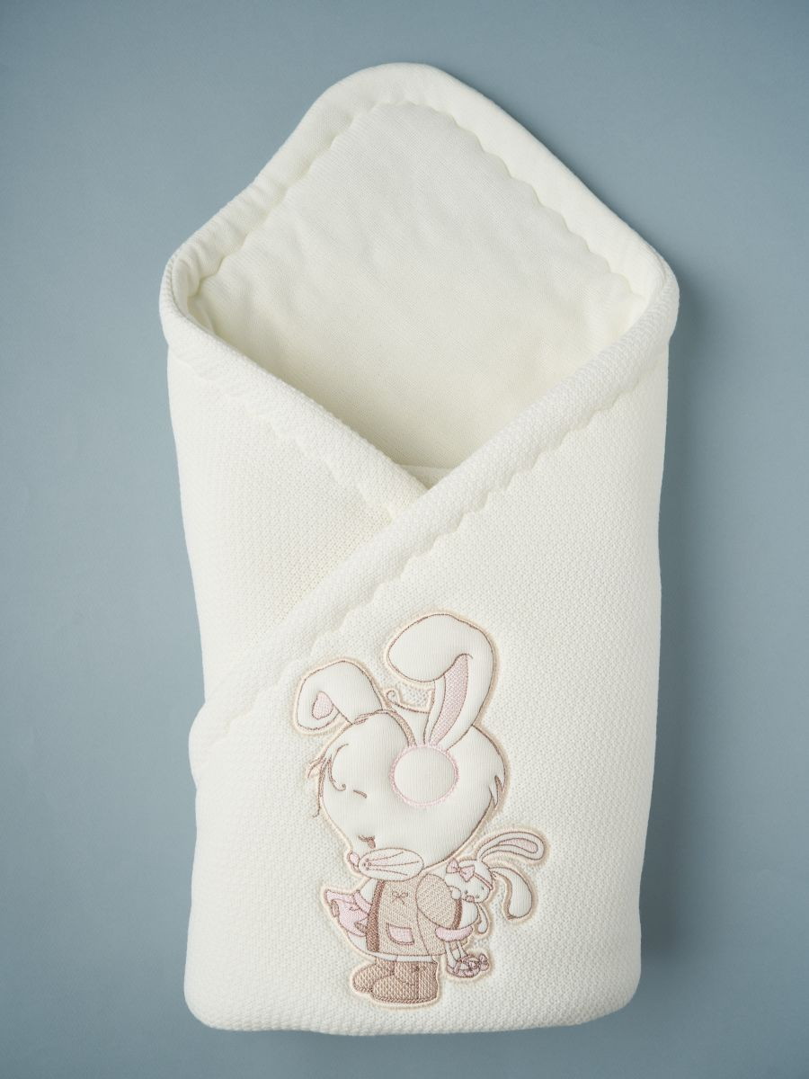 Конверт-одеяло на выписку вязаный зима Little Star 3133 лапочка дочка, крем