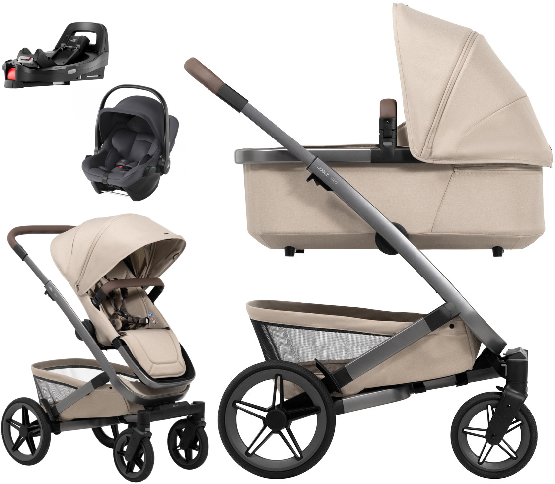 Детская коляска 4 в 1 Joolz Geo5 и автокресло Baby-Safe Core Midnight Grey и база Vario Base 5Z Sandy Taupe