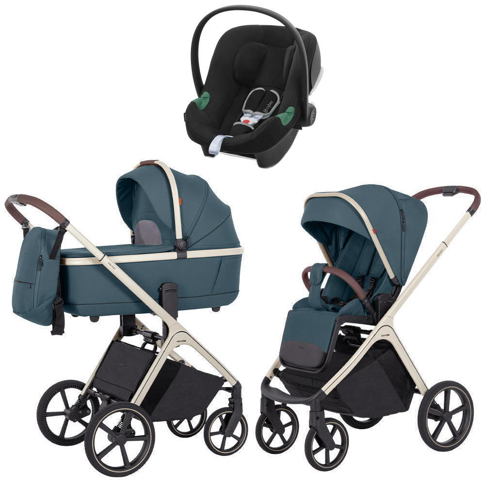 Коляска Carrello Vector CRL-6550 и автокресло Cybex Aton B2 Volcano Black 3 в 1 Prime Blue