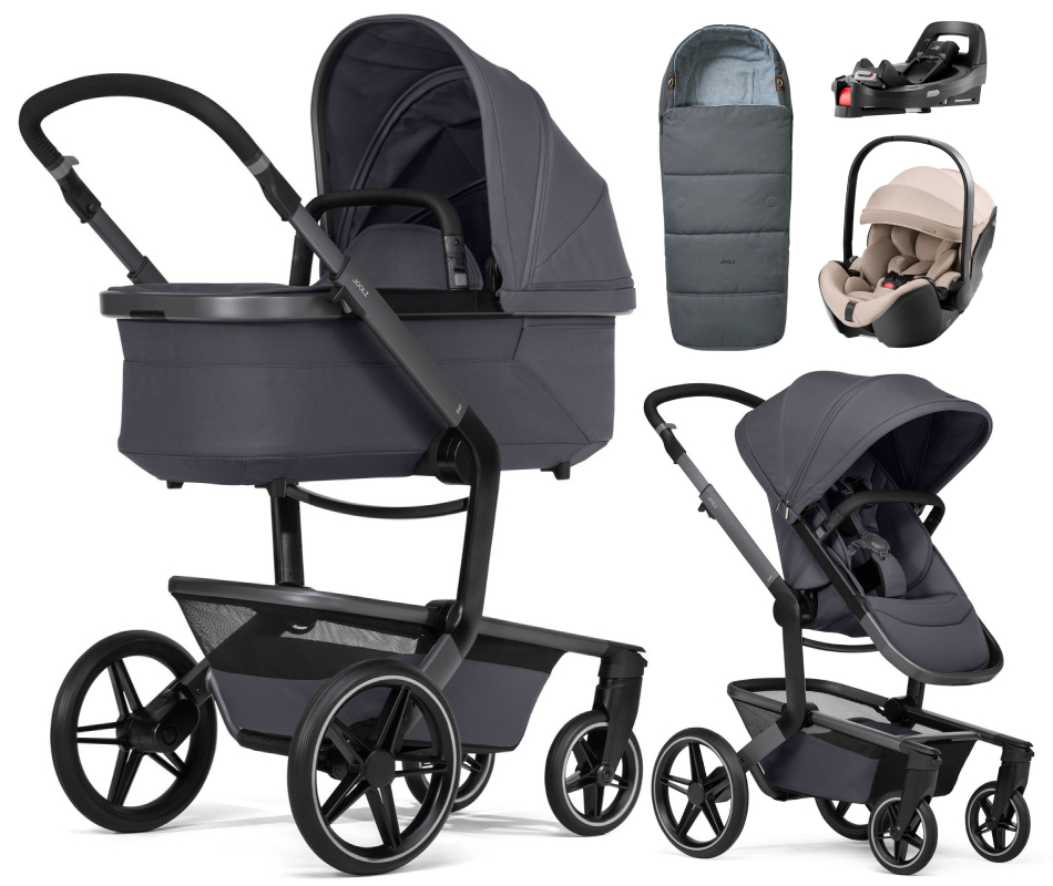 Детская коляска 4 в 1 Joolz Day 5 и автокресло Britax Roemer Baby-Safe Pro Style Teak и база Vario Base 5Z без адаптеров + конверт в подарок Stone grey