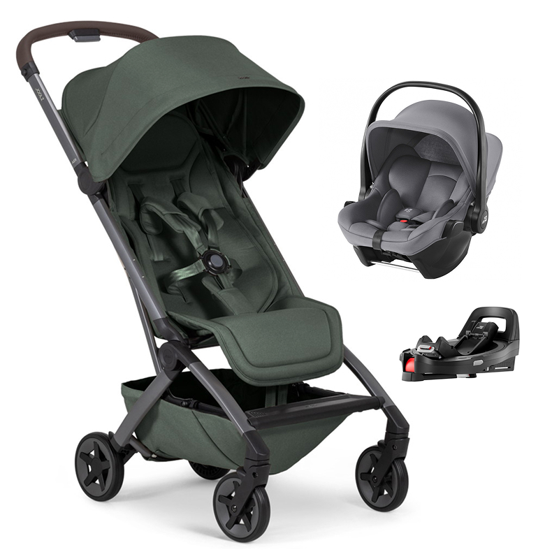 Прогулочная коляска Joolz Aer 2 и автокресло Baby-Safe Core Frost Grey и база Vario Base 5Z Forest green
