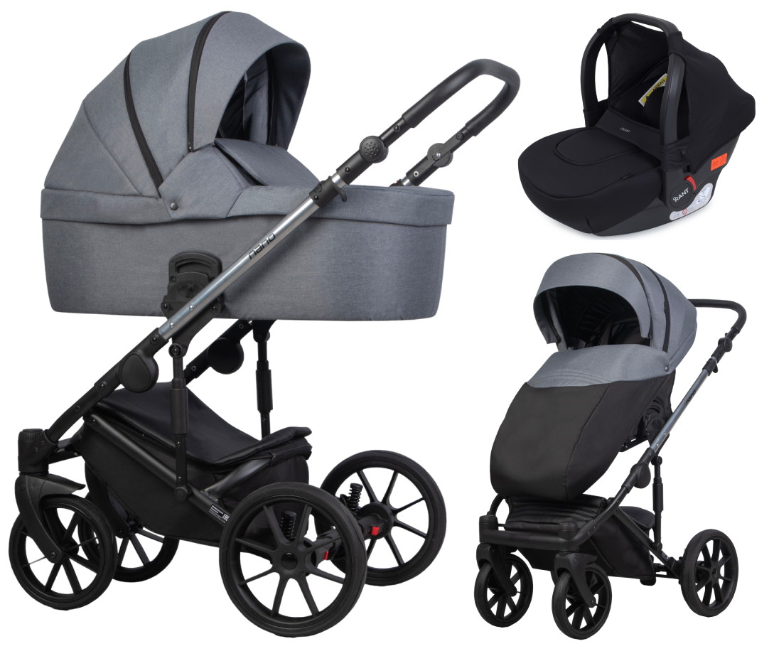 Детская коляска Riko Nano Thermo 3 в 1 с автокреслом Rant Cruise Black 12 Graphite (графит)