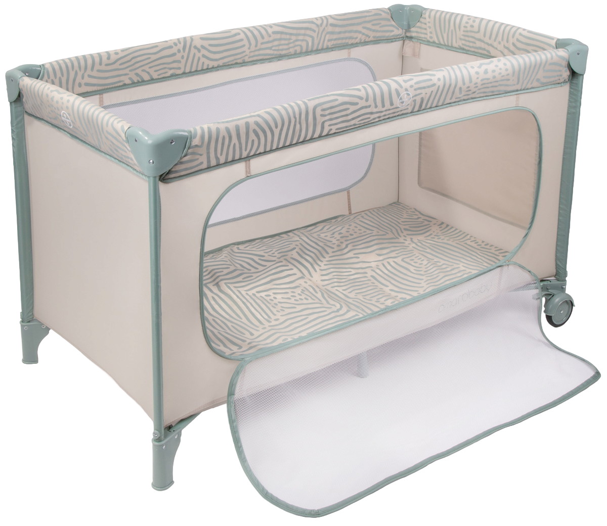 Манеж Amarobaby Smart прямоугольный бежевый/зеленый