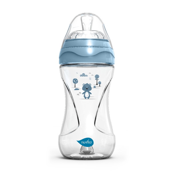 Антиколиковая бутылочка Nuvita 6031 Materno Feel 250мл голубой