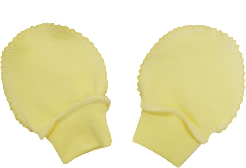 Рукавички Папитто интерлок однотонный швы наружу И37-107н желтый 56