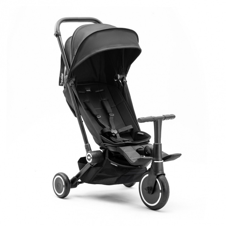 Трехколесный складной велосипед-коляска Smartrike Traveler Onyx black
