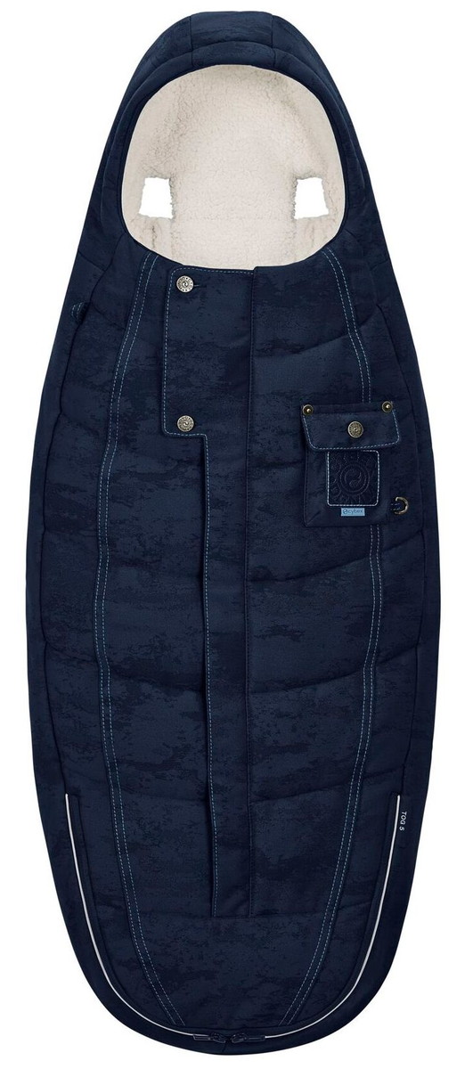 Теплый конверт (накидка для ног) для коляски Cybex Footmuff Fashion Collections Rebellious Luxury Denim Blue