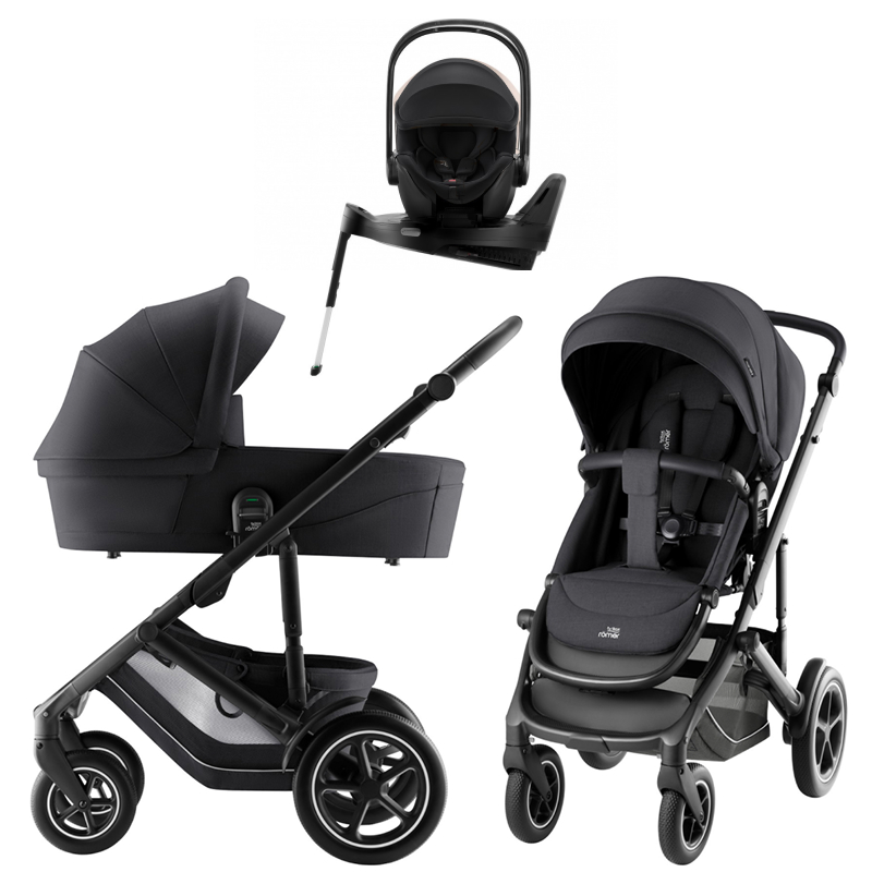 Коляска 4 в 1 Britax Roemer Smile 5Z Style и автокресло Baby-Safe Pro Space Black + Vario Base 5Z Carbon Black