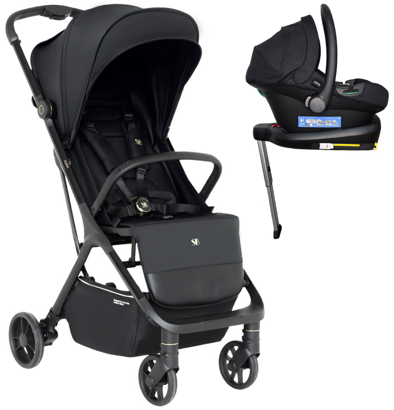 Прогулочная коляска Sweet Baby Aura + автокресло Elegante Plus с базой i-Size ISOFIX DK780 Grey