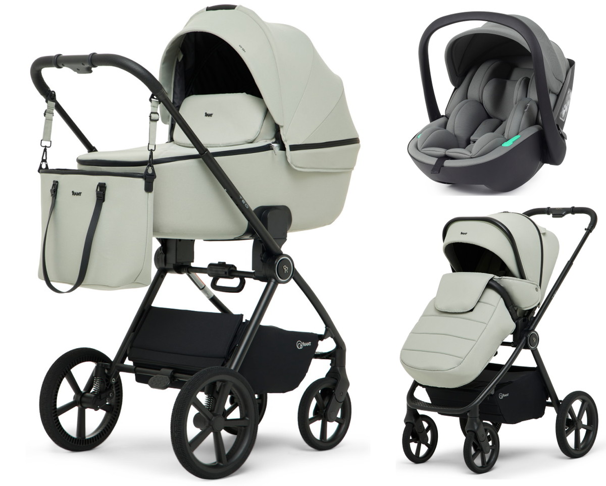 Детская коляска Rant Teo Soft 3 в 1 с автокреслом Miro Olive Sage