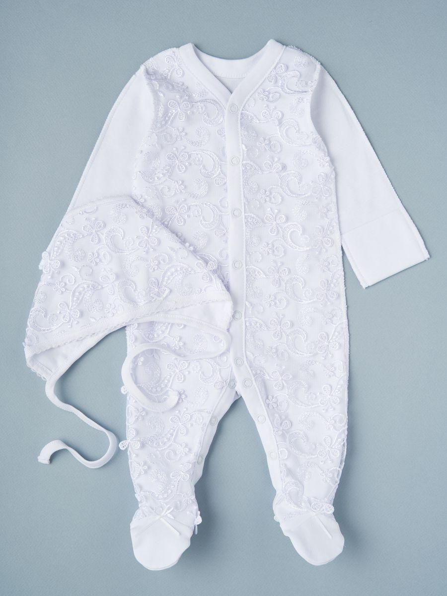 Комбинезон и чепчик Little Star Феличита 101215 (ЧЗ-мз) белый 62