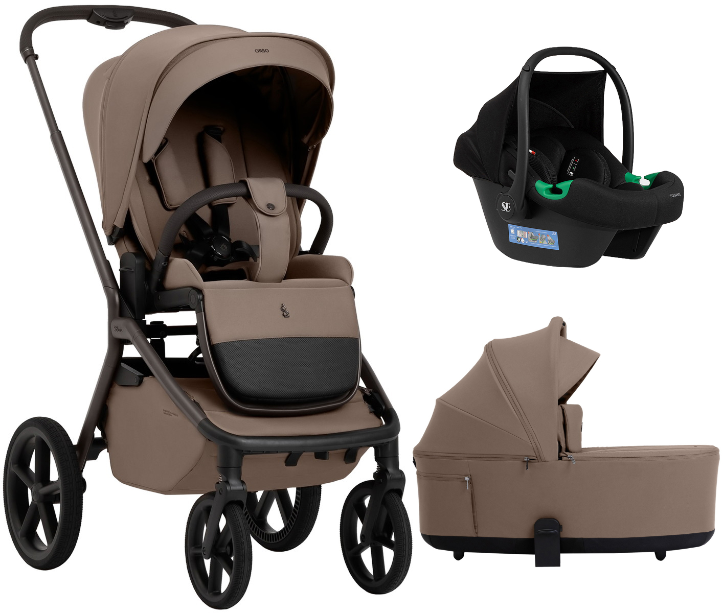 Коляска 3 в 1 Sweet Baby SBL Orso + автокресло Elegante Plus Dark Beige