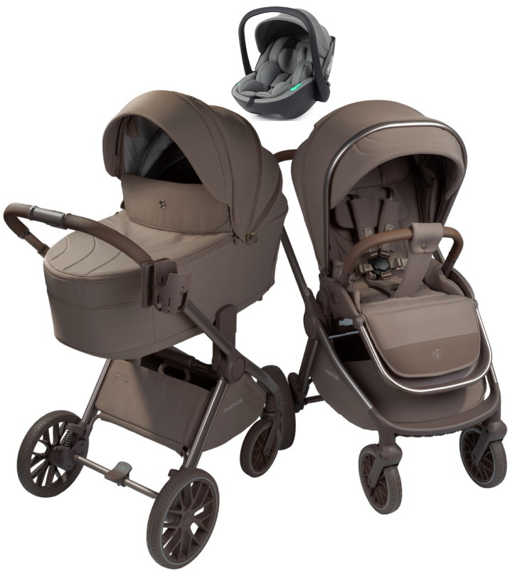 Детская коляска AmaroBaby Phenom 3 в 1 с автокреслом Rant Miro Olive бежевый