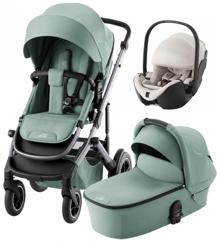 Коляска 3 в 1 Britax Roemer Smile 5Z и автокресло Baby-Safe PRO LUX Soft Taupe Jade Green