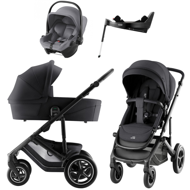 Коляска 4 в 1 Britax Roemer Smile 5Z Style и автокресло Baby-Safe Core Frost Grey + Vario Base 5Z Carbon Black