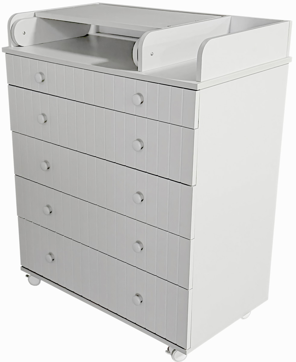 Комод детский Кедр Лада с пеленальной доской, органайзером белый