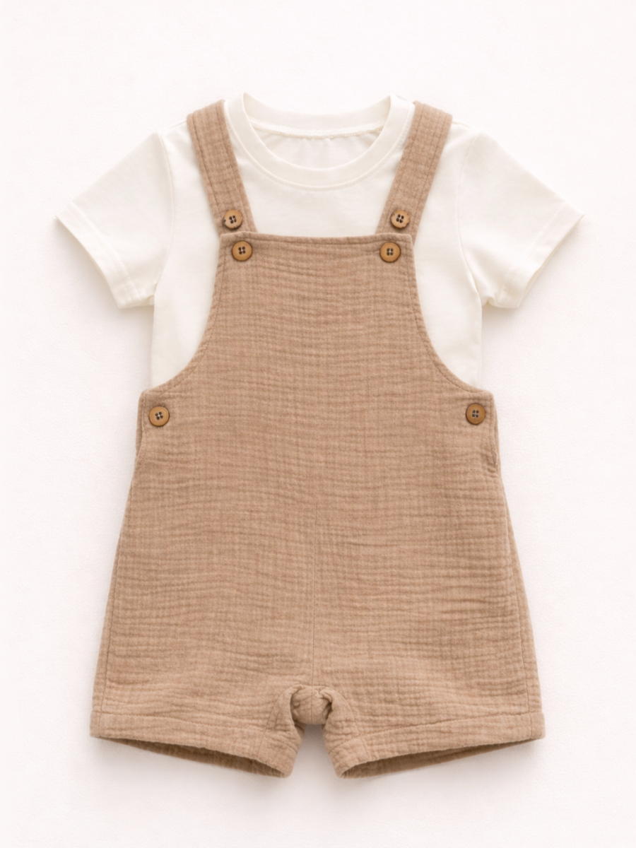 Футболка и песочник Little Star 265005 (ЧЗ-мз) кремовый/мокко 68