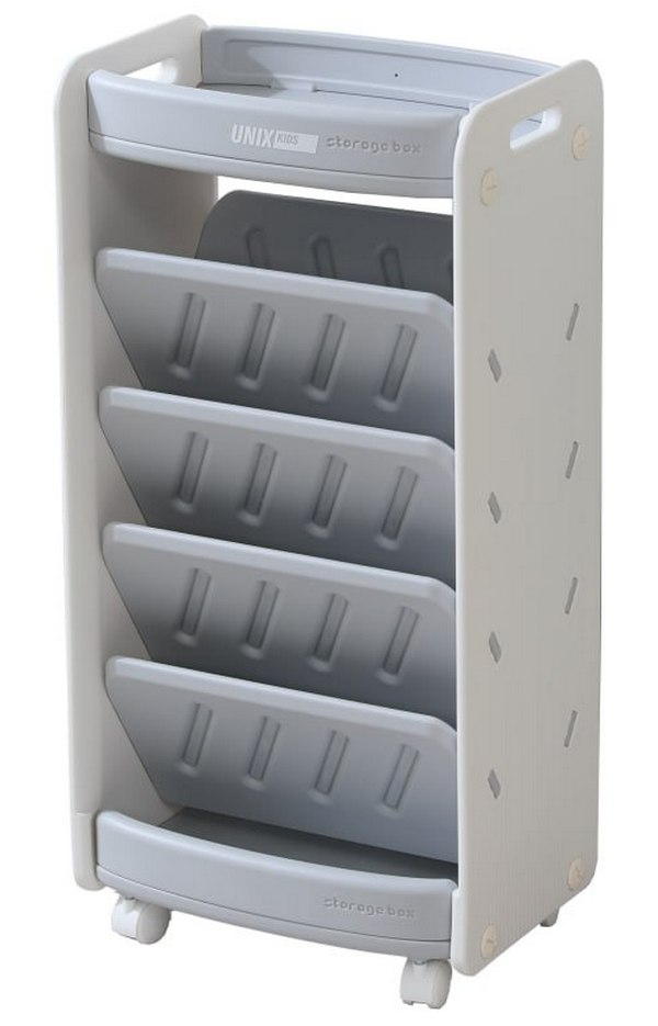 Стеллаж для книг и игрушек UNIX Kids Storagebox 5 levels Grey