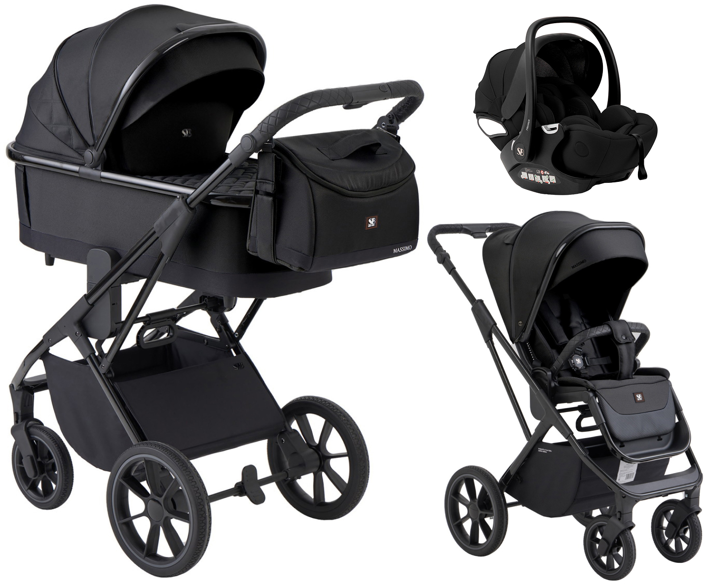 Коляска 3 в 1 Sweet Baby SBL Massimo + автокресло Premier Black Black